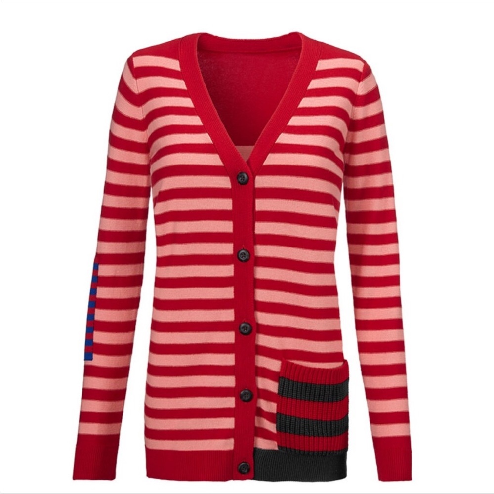 Cabi Picnic Cardigan (NWOT) Medium red stripe ♥️